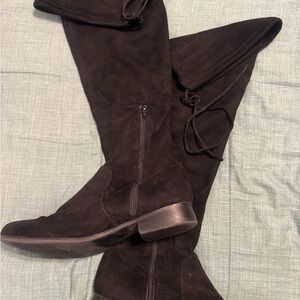 Women's Black Over-the-Knee Suede Boots